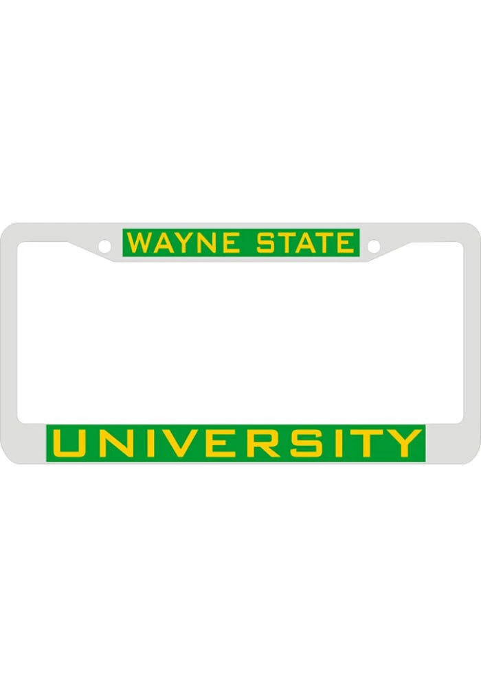 Wayne State Warriors Team Name Inlaid License Plate Frame - Green