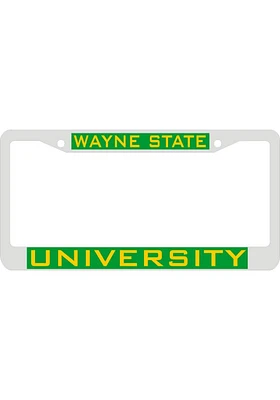 Wayne State Warriors Team Name Inlaid License Plate Frame - Green