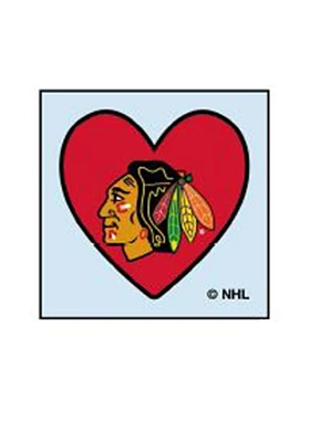Chicago Blackhawks Heart 4 Pack Tattoo