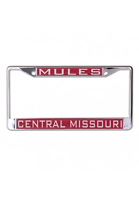 Central Missouri Mules Team Name Inlaid License Plate Frame - Red