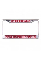 Central Missouri Mules Team Name Inlaid License Plate Frame - Red