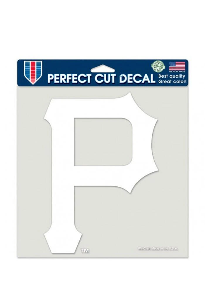 Pittsburgh Pirates 8x8 White Auto Decal - White