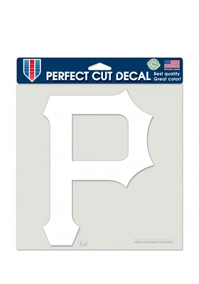 Pittsburgh Pirates 8x8 White Auto Decal - White