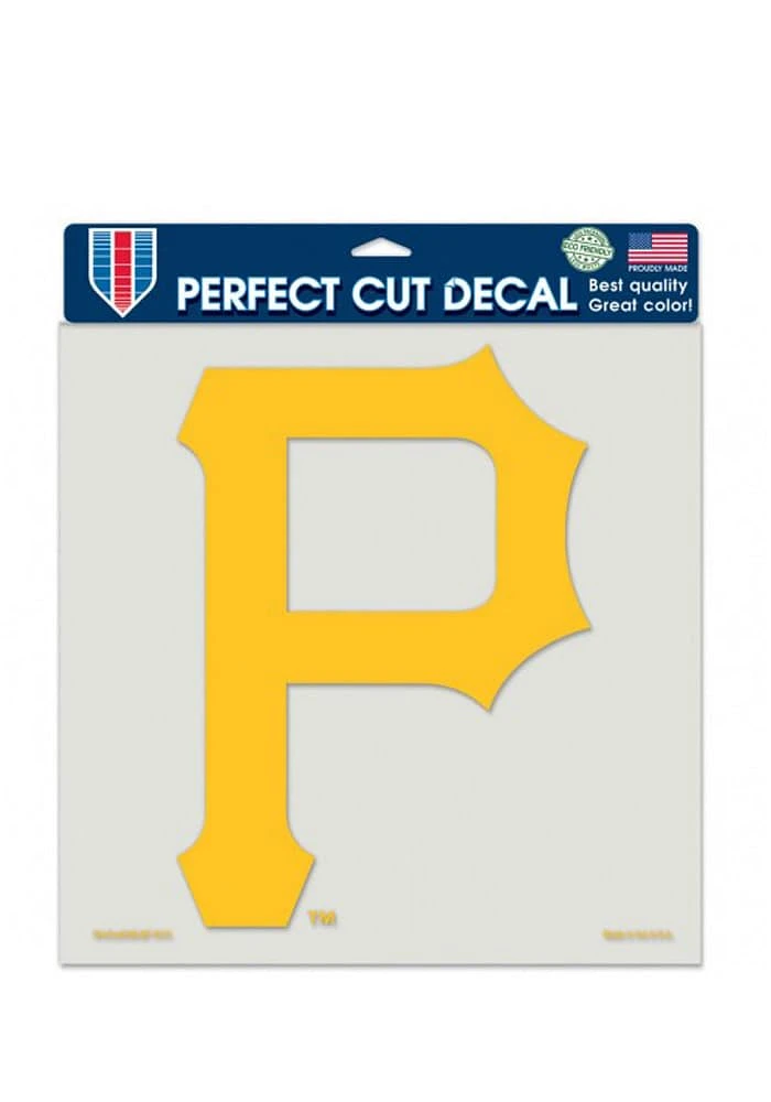 Pittsburgh Pirates 8x8 Perfect Cut Auto Decal - Yellow
