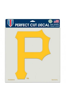 Pittsburgh Pirates 8x8 Perfect Cut Auto Decal - Yellow