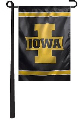 Iowa Hawkeyes 2-Sided Team Logo Garden Flag - Black