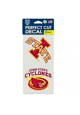 Iowa State Cyclones 2 Pack Perfect Cut Auto Decal - Red