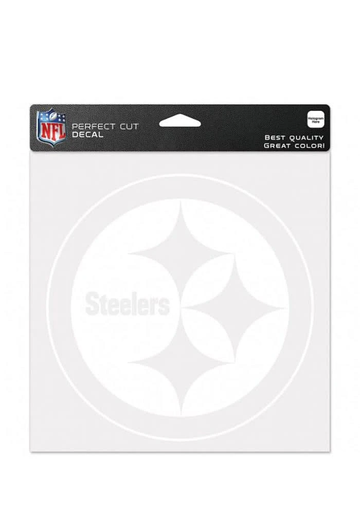 Pittsburgh Steelers 8x8 White Auto Decal - White