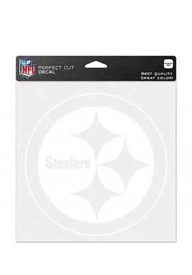 Pittsburgh Steelers 8x8 White Auto Decal - White
