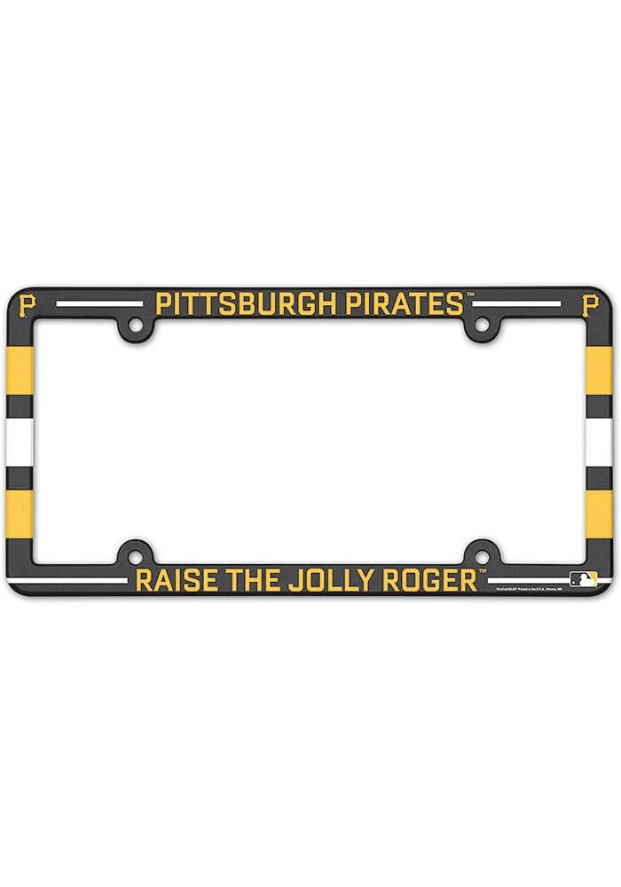 Pittsburgh Pirates Plastic Full Color License Plate Frame - Black
