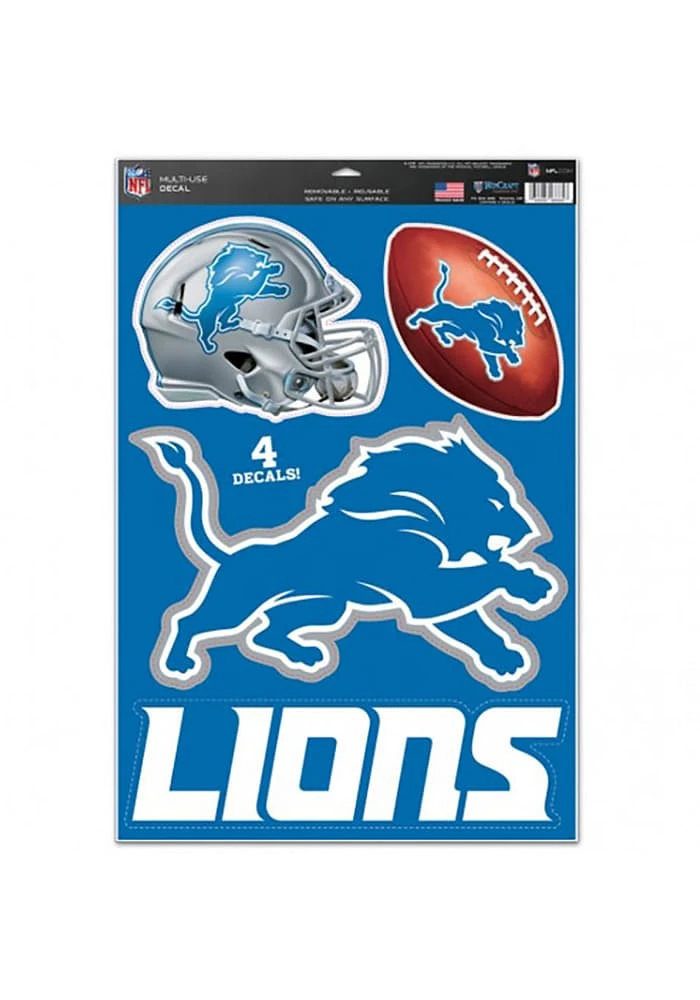 Detroit Lions 11x17 Multi-Pack Auto Decal - Blue