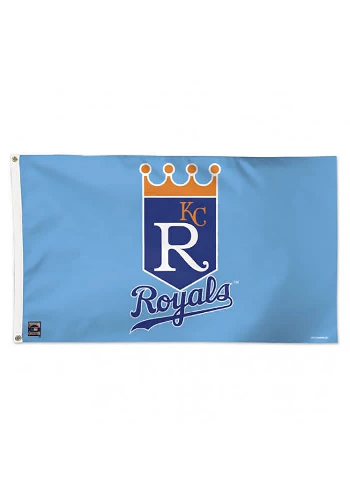 Kansas City Royals Cooperstown Silk Screen Grommet Flag - Blue