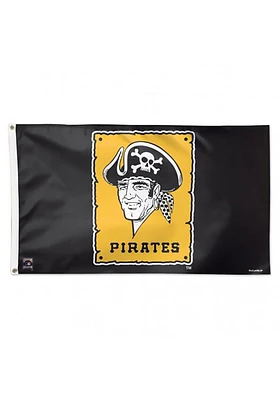 Pittsburgh Pirates Cooperstown Silk Screen Grommet Flag - Black
