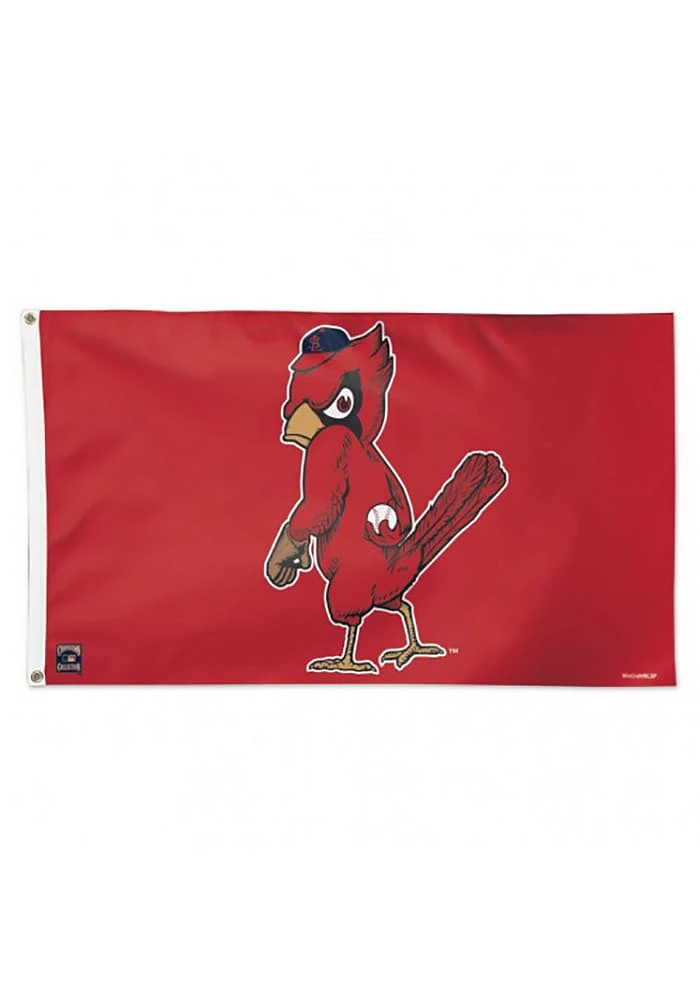 St Louis Cardinals Cooperstown Silk Screen Grommet Flag - Red