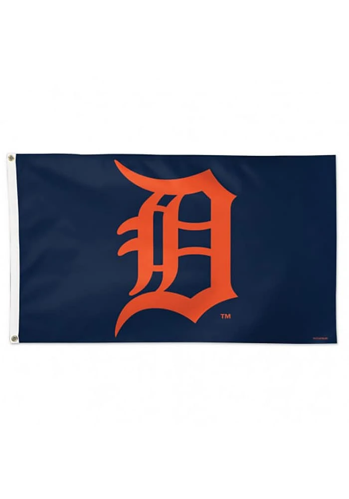 Detroit Tigers Alternate Logo Silk Screen Grommet Flag - Navy Blue