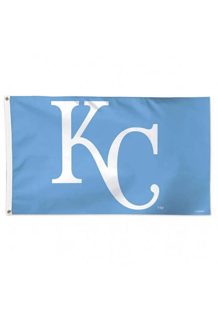 Kansas City Royals Alternate Background Silk Screen Grommet Flag - Light Blue