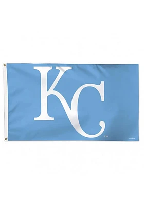 Kansas City Royals Alternate Background Silk Screen Grommet Flag - Light Blue