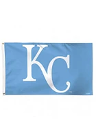 Kansas City Royals Alternate Background Silk Screen Grommet Flag - Light Blue