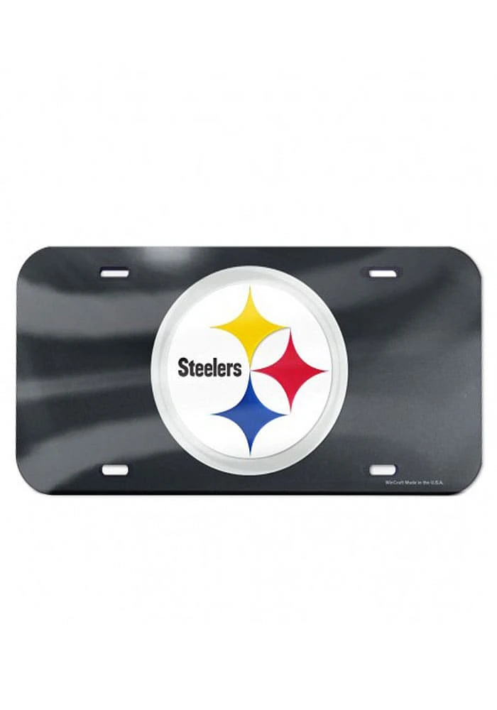 Pittsburgh Steelers Black Team Logo Black Car Accessory License Plate
