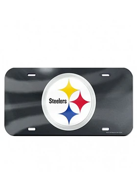 Pittsburgh Steelers Black Team Logo Black Car Accessory License Plate
