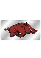Arkansas Razorbacks Silver Team Logo Silver Car Accessory License Plate
