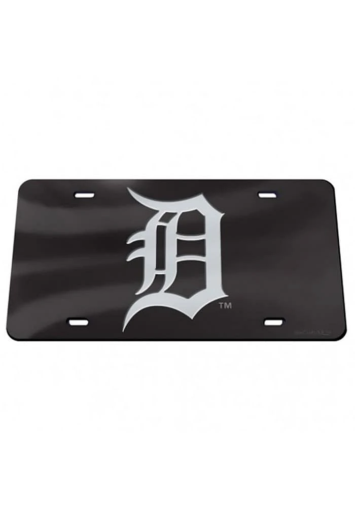 Detroit Tigers Black Crystal Mirror Car Accessory License Plate