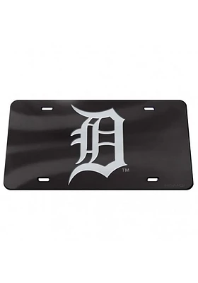 Detroit Tigers Black Crystal Mirror Car Accessory License Plate