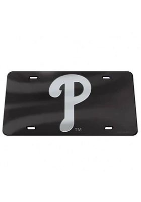 Philadelphia Phillies Black Crystal Mirror Car Accessory License Plate