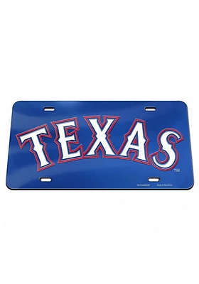Texas Rangers Blue Team Script Mirror Car Accessory License Plate