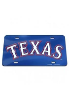 Texas Rangers Blue Team Script Mirror Car Accessory License Plate