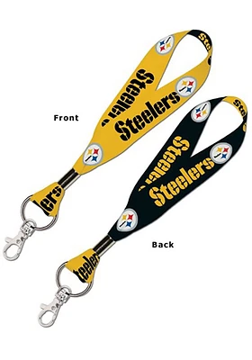 Pittsburgh Steelers 1 Inch Reversible Lanyard - Black
