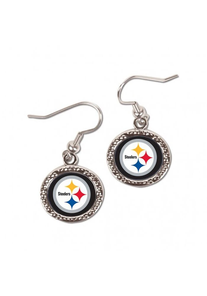 Pittsburgh Steelers Hammered Design Womens Earrings