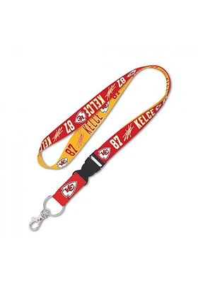 Travis Kelce Kansas City Chiefs 1 Detachable Buckle Lanyard - Red