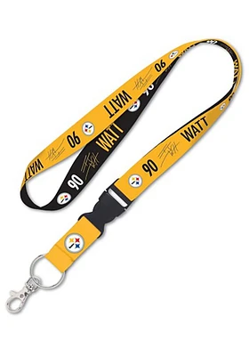 TJ Watt Pittsburgh Steelers 1 Detachable Buckle Lanyard - Black