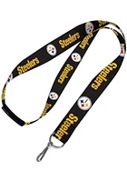 Pittsburgh Steelers 1 Inch Breakaway Lanyard - Black