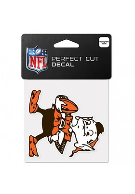 Brownie  Cleveland Browns 4x4 Full Color Auto Decal - Orange