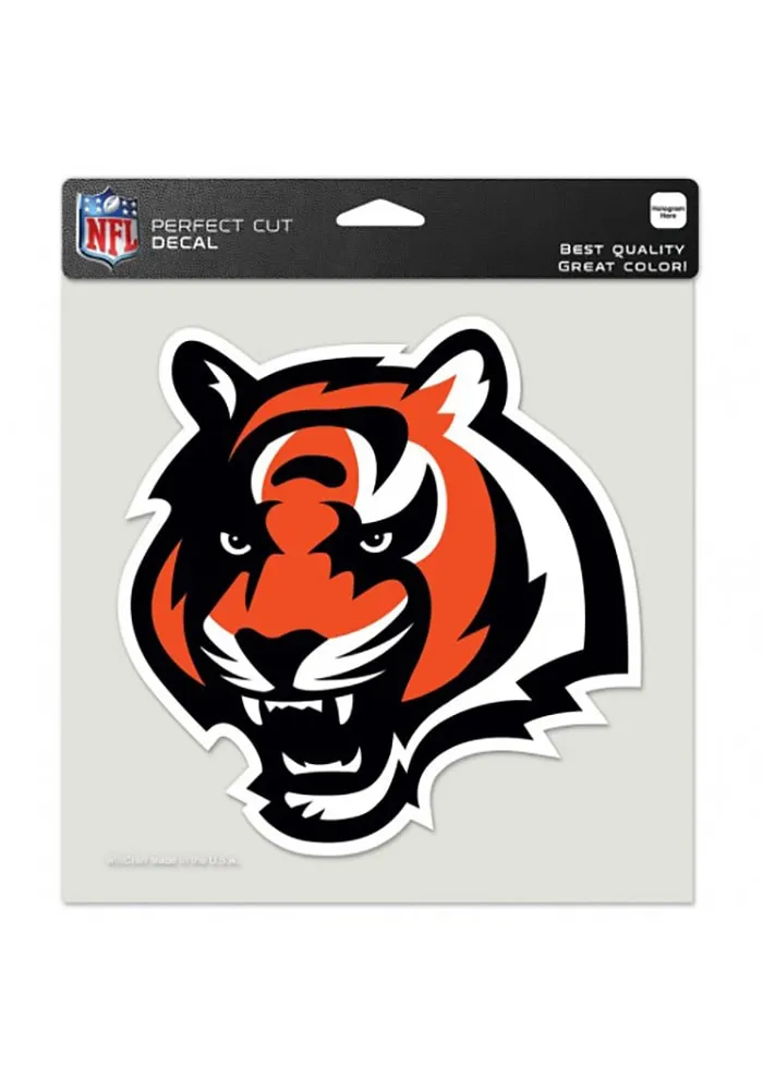 Cincinnati Bengals Team 8x8 Full Color Logo Auto Decal - Orange