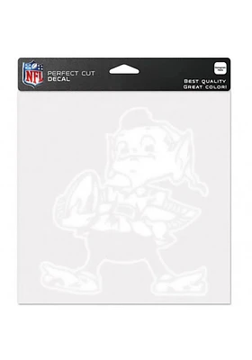 Brownie  Cleveland Browns 8x8 Logo Auto Decal - White