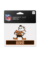 Brownie  Cleveland Browns 4x5 Logo With Wordmark Auto Decal - Orange