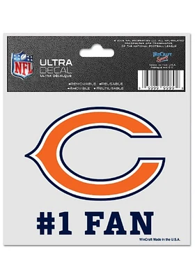 Chicago Bears 3x4 #1 Fan Auto Decal - Orange