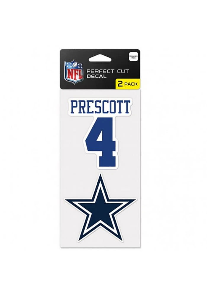 Dak Prescott Dallas Cowboys 2 Pack Player Auto Decal - Navy Blue