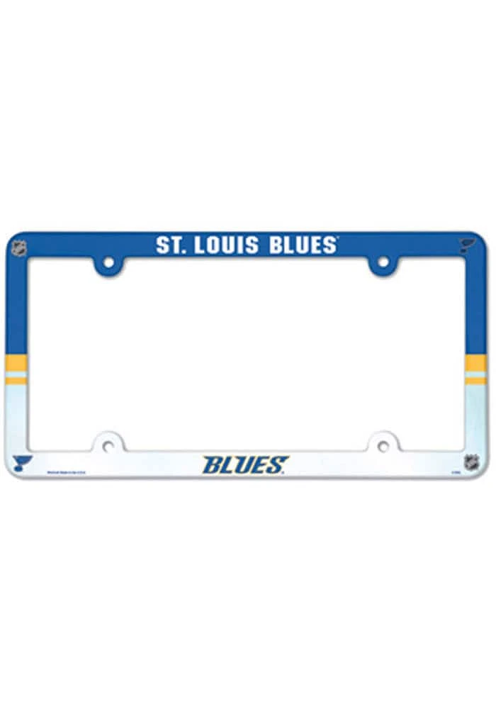 St Louis Blues Plastic Full Color License Plate Frame - Blue
