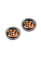 Cincinnati Bengals Hammered Post Womens Earrings