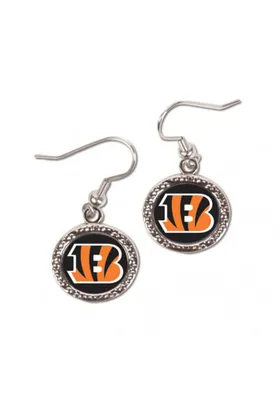 Cincinnati Bengals Hammered Dangler Womens Earrings