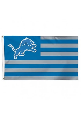 Detroit Lions 3x5 Americana Silk Screen Grommet Flag - Blue