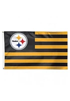 Pittsburgh Steelers 3x5 Americana Silk Screen Grommet Flag - Black
