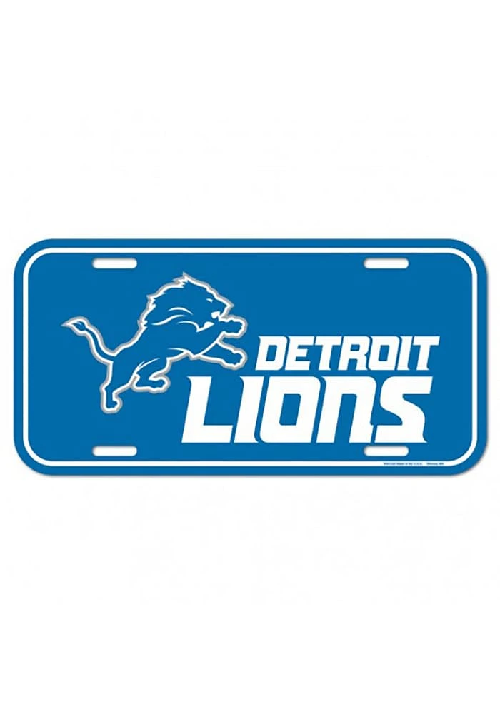 Detroit Lions Red Plastic Car Accessory License Plate