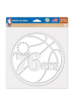 Philadelphia 76ers Perfect Cut Style Auto Decal - White