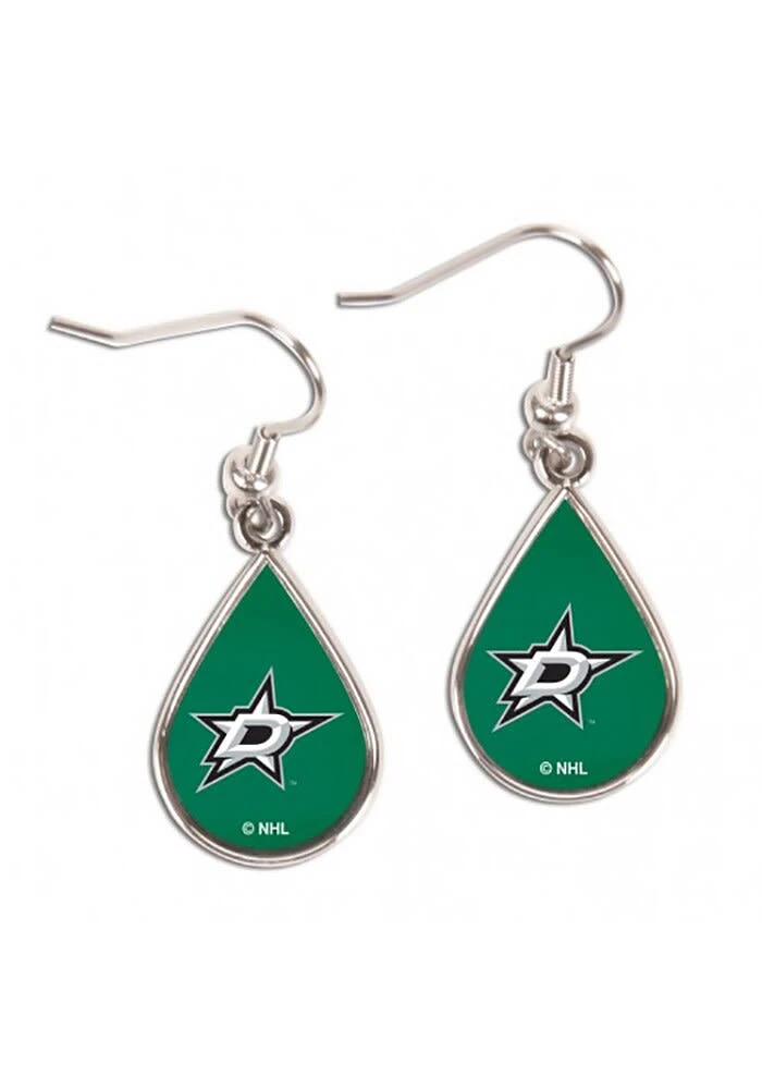 Dallas Stars Tear Drop Womens Earrings