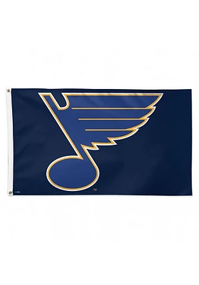 St Louis Blues Deluxe 3x5 Silk Screen Grommet Flag - Navy Blue